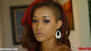 Throated Chocolate tatooed Skin Diamond gets her facefuck hard!