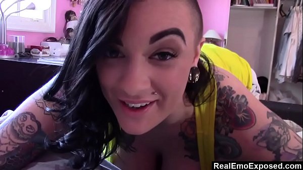Busty Emo girl gets titty fucked by bf